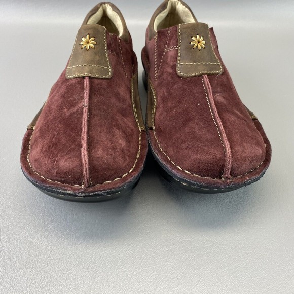 Eastland Roll Call Women's 7M Burgundy Suede Leather Clog‎ Wedge Loafer Shoes - Picture 7 of 14